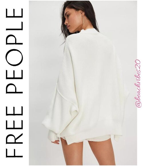FREE PEOPLE Easy Street Tunic Painted White Large EUC FP-376 - Picture 3 of 4